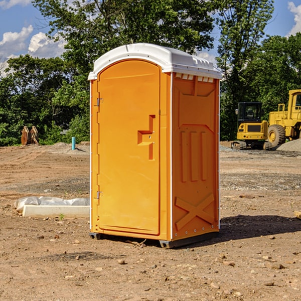 how often are the portable restrooms cleaned and serviced during a rental period in Crossnore NC